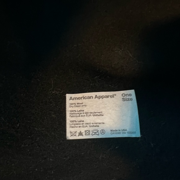 O/S black gothy wool brim hat American Apparel - Picture 3 of 3